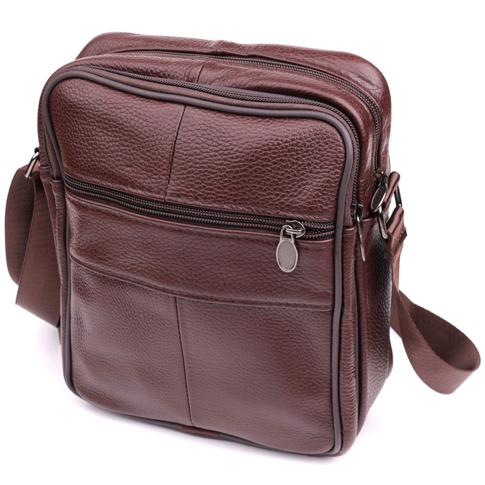 Зручна чоловіча сумка з натуральної шкіри Коричневий (Vintage) Київ - фото 12