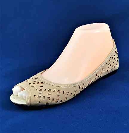 .Жінні Літні Балетки з відкритим Носиком Бежеві Мокасини Туфлі (розміри: 36,37,38,39) — 05-6 Дніпро