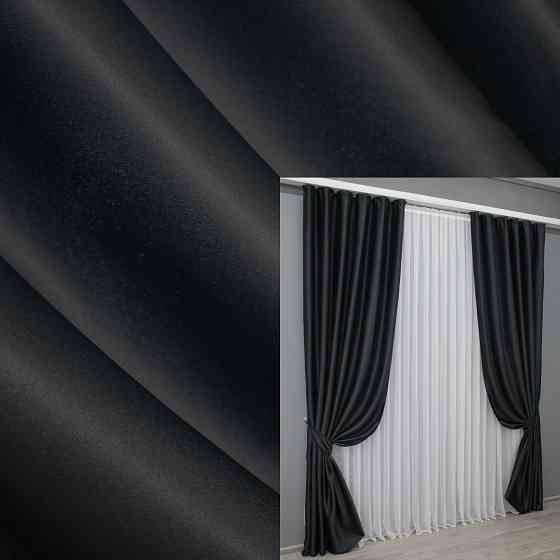 Комплект готовых штор VR-Textil Софт однотонний Черный 150х270 см 2 шт (33-0262) Киев