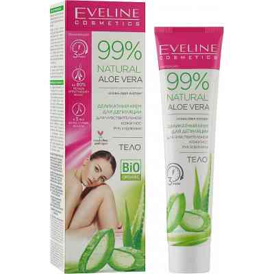 Крем для депиляции Eveline Cosmetics Natural Aloe Vera для чувств. кожи ног, рук и бикини 125 мл (5903416026822) Винница