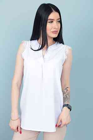 Літня блузка з мереживом "Diana" оптом | Розпродаж моделі Білий, 42 Київ