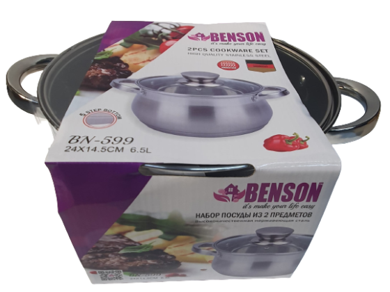 Каструля з кришкою-Нерж.сталь 6,5 л (24*14 см) BN-599 (6 шт./ясть) Київ