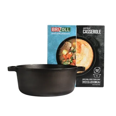 Кастрюля Brizoll чавунна без кришки 4 л (P-4L) Винница - изображение 9