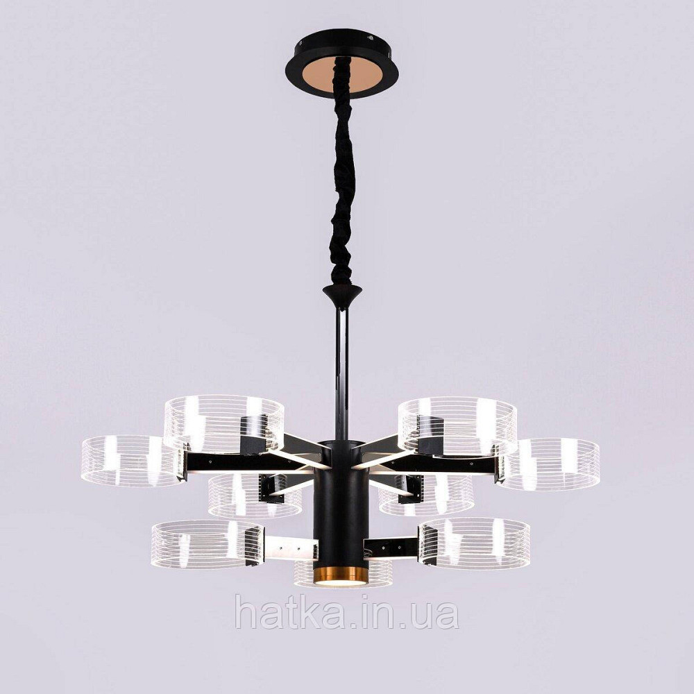 Люстра світлодіодна акрілова Sirius N 3705-6+3 BLACK+GD 98W Київ - фото 3