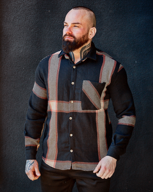 Тепла чоловіча сорочка Мадрид Чорний XL Харків - фото 1