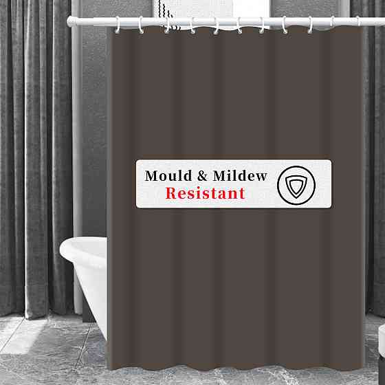 Шторка для ванни з поліестеру водонепроникна Bathlux 180x180 см з кільцями, фіранка для ванної кімнати Кам'янець-Подільський