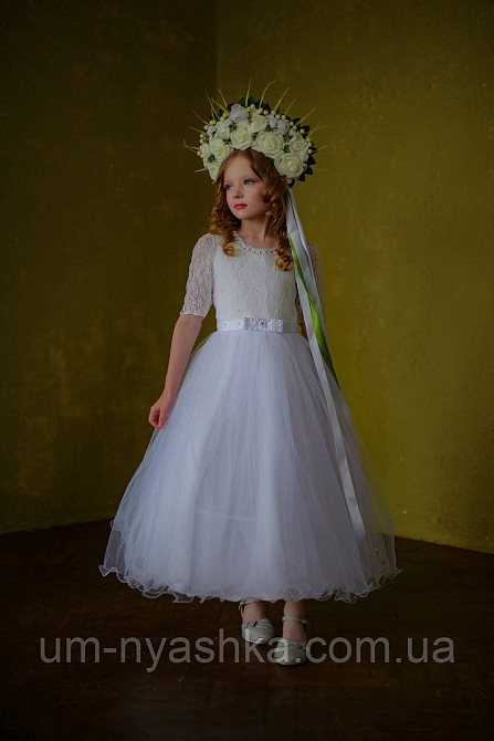 Длинное белое платье с рукавами Кривой Рог - изображение 1