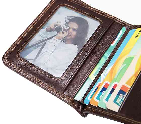 Мужское портмоне mini глянцевое 20245 Vintage Коричневое Киев