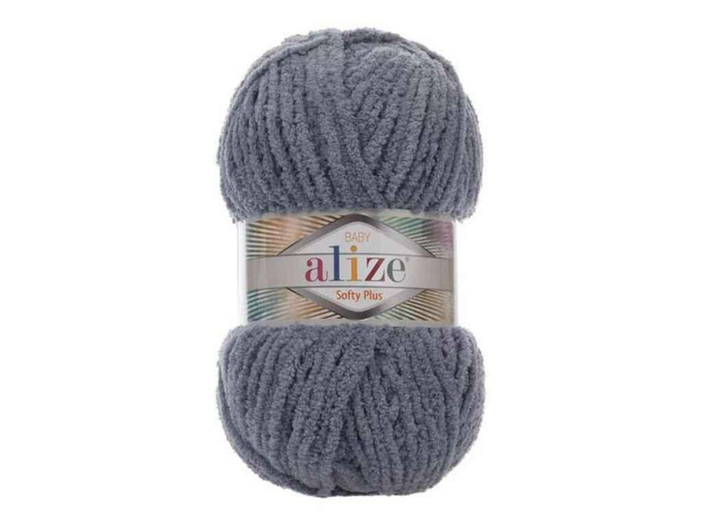 Пряжа Softy Plus 87 5шт/уп серый 100% микрополиэстер 100г 120м ТМ Alize Sollmir Киев - изображение 1