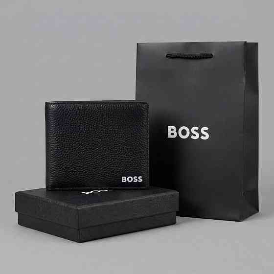 Мужской брендовый кожаный кошелек Boss (7703-1) Киев