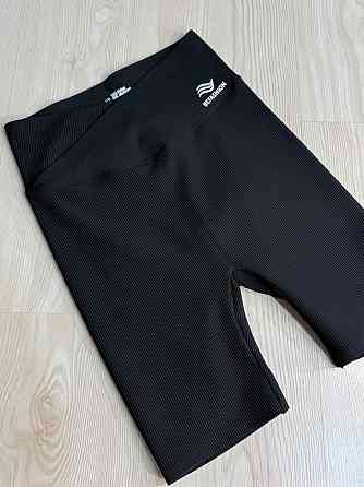 Шорты женские Kenalin 500-8 велосипедки в рубчик с V-поясом с надписью черные, черный, 2XL Киев