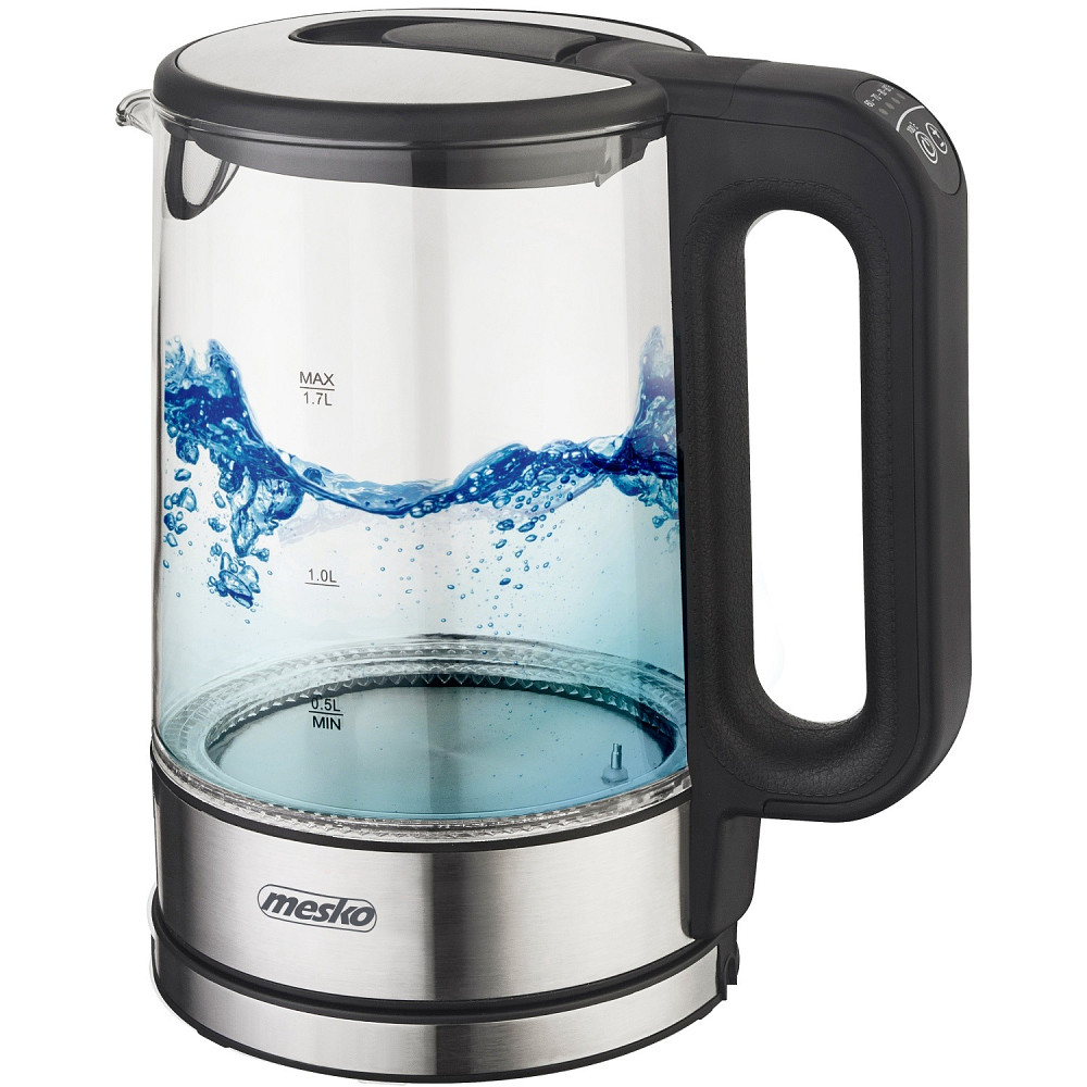 Електрочайник Mesko MS 1301 black 1850-2200Вт/ 1.7л/ скло/ встановлення температури Вінниця - фото 1