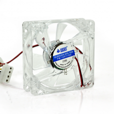 Кулер корпусной Merlion 8025 прозрачный DC sleeve fan 4pin - 80*80*25мм, 1500об/мин Полтава