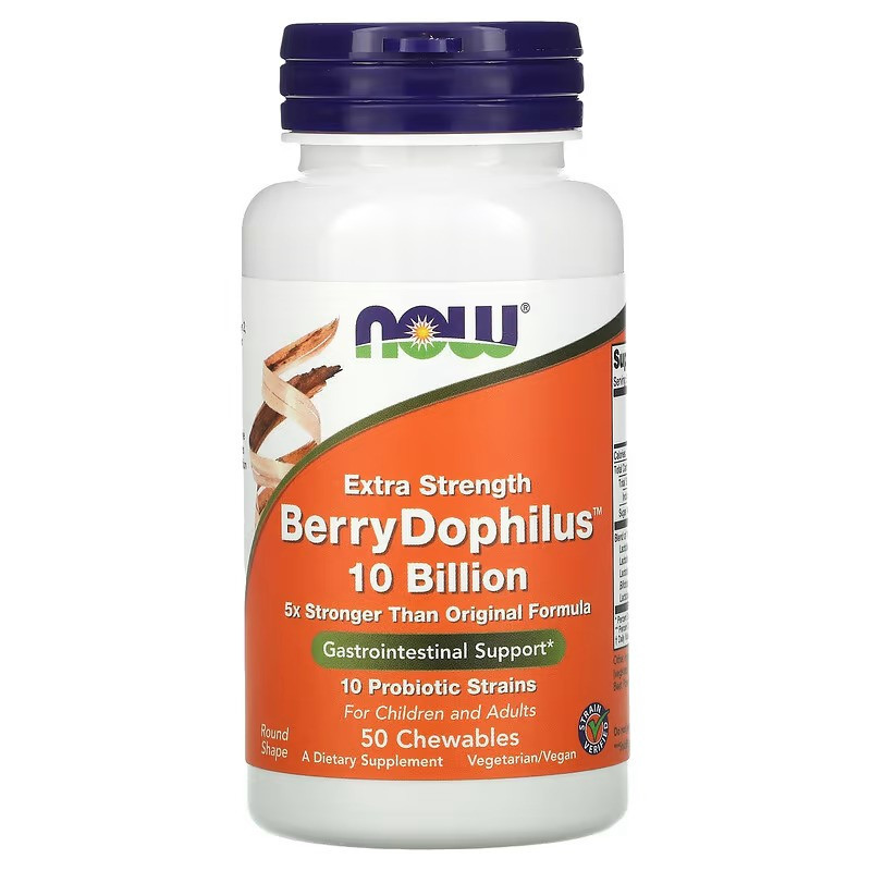 Пробиотики NOW Extra Strength Berry Dophilus, 50 Chewables Луцк - изображение 1
