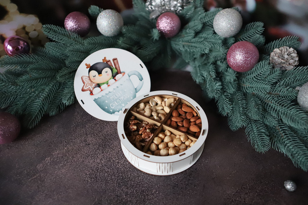 Набір горіхів в дерев'яній коробочці 300 г Одеса - фото 4