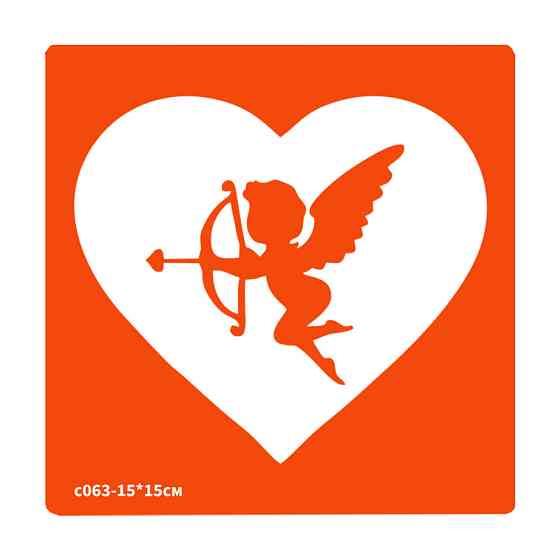 Трафарет для био-тату Сердечко c063_pr-15*15см, размер 15х15см Винница