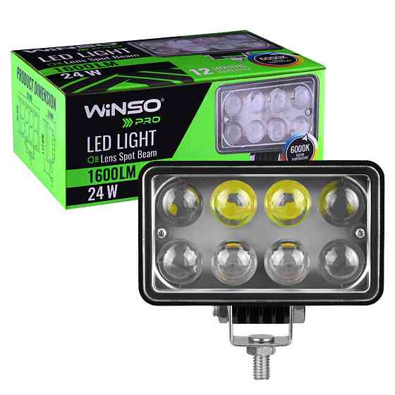 Фара светодиодная Winso Pro Epistar 4D точечный 10-30V, 24W (8x3W), 1шт Львов