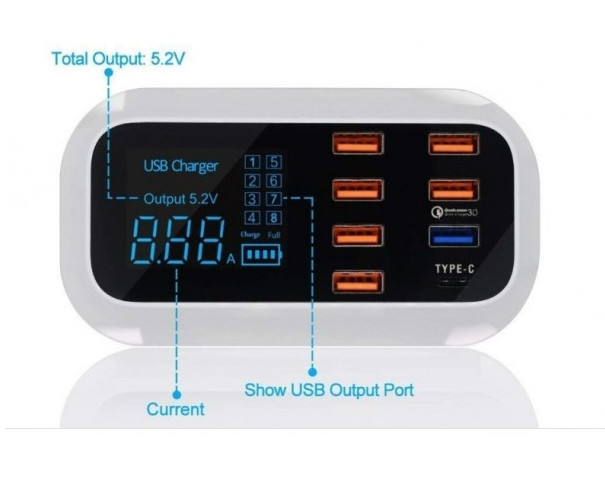 Швидкий зарядний пристрій Hstrade на 8 портів Вінниця - фото 6