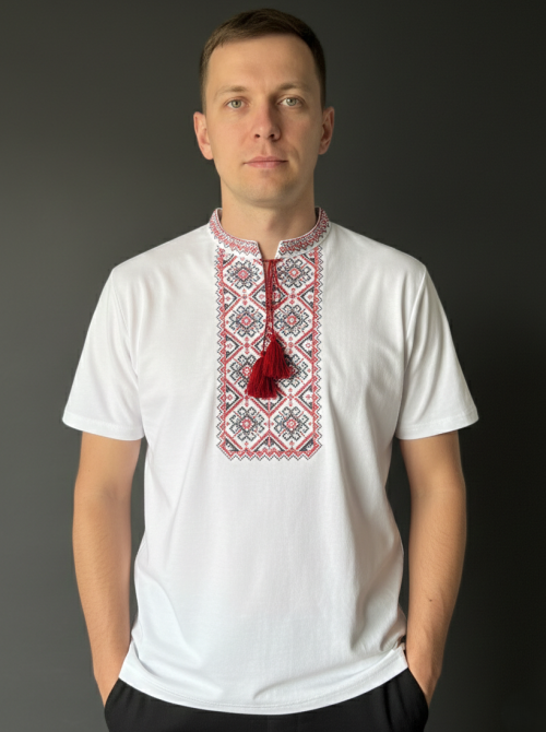 Футболка вышиванка белого цвета Киев - изображение 1