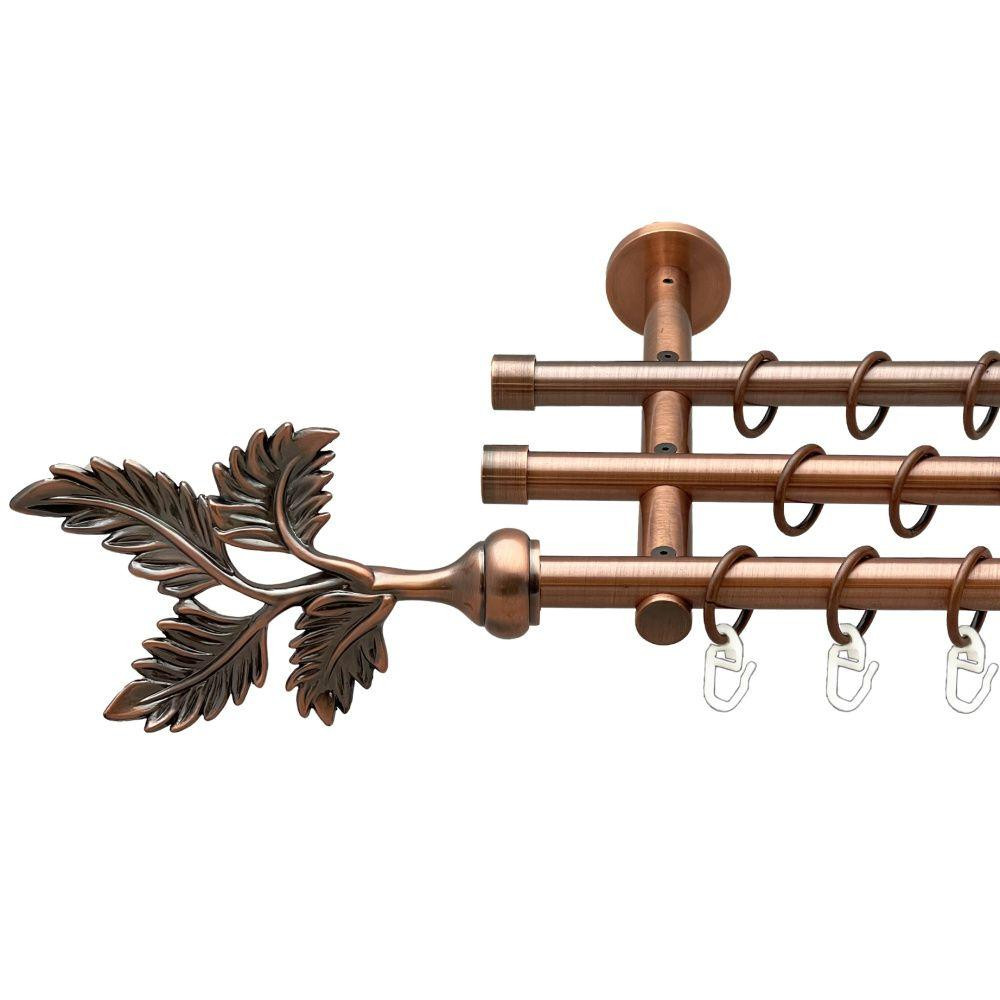 Карниз Orvit Папороть металевий трирядний циліндр (20 см) гладка труба кільце металеве Мідь 16\16\16 мм 160 см (00-00020443) Львів - фото 1