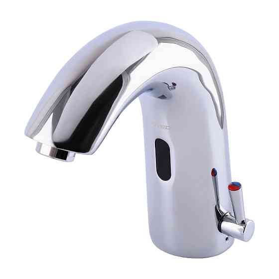 Змішувач сенсорний для умивальника HOTEC 19.112-DC/AC (220V/6V) з трансформатором,латунний Hot/Cold Київ