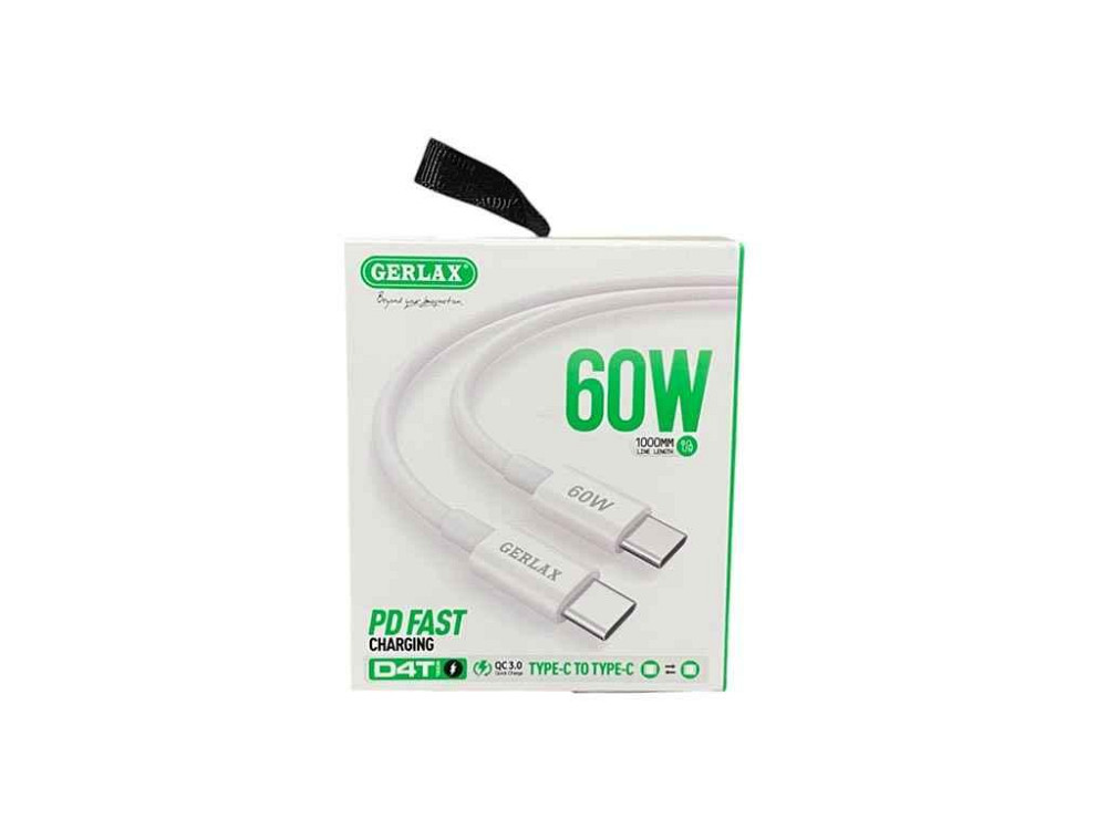 Кабель Type-C-Type-C D4TY 3А 60w білий1 м ТМ Gerlax Київ - фото 1