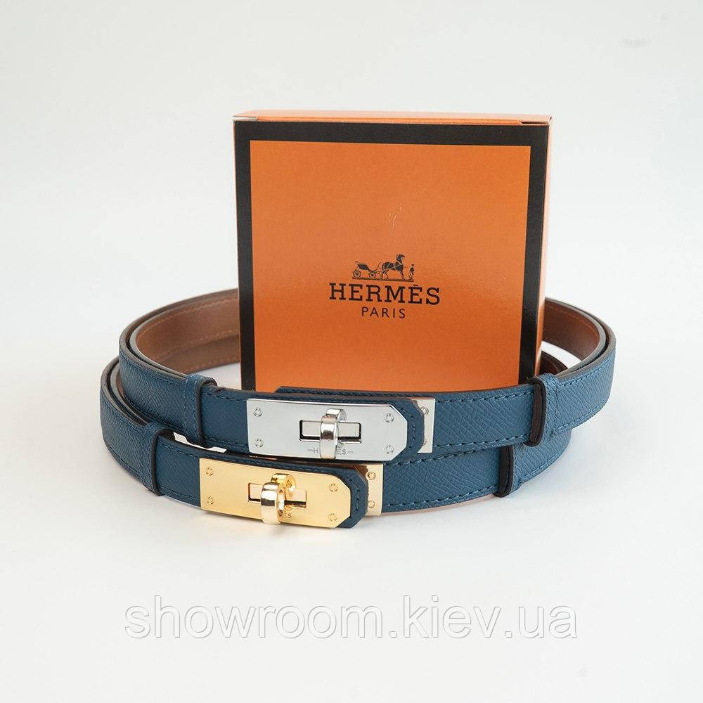 Синий женский кожаный ремень с пряжкой  (280-2) Киев - изображение 4