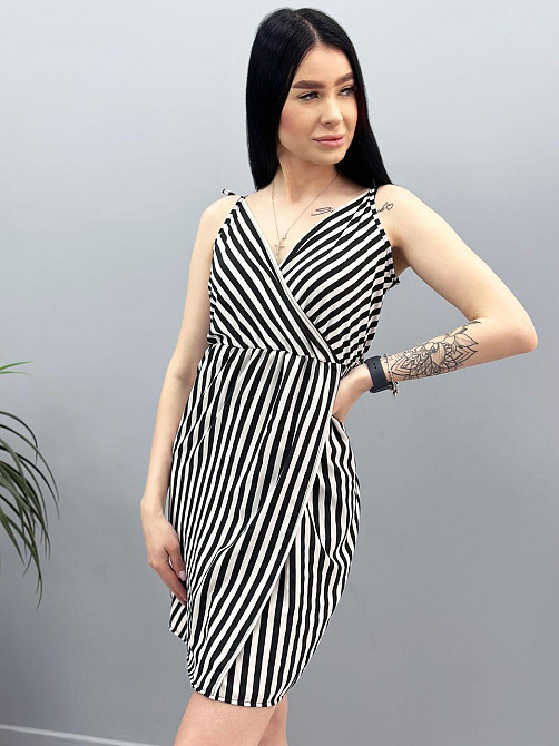 Літня сукня-сарафан у смужку "Indiana" оптом | Норма і батал | Розпродаж моделі Київ - фото 5