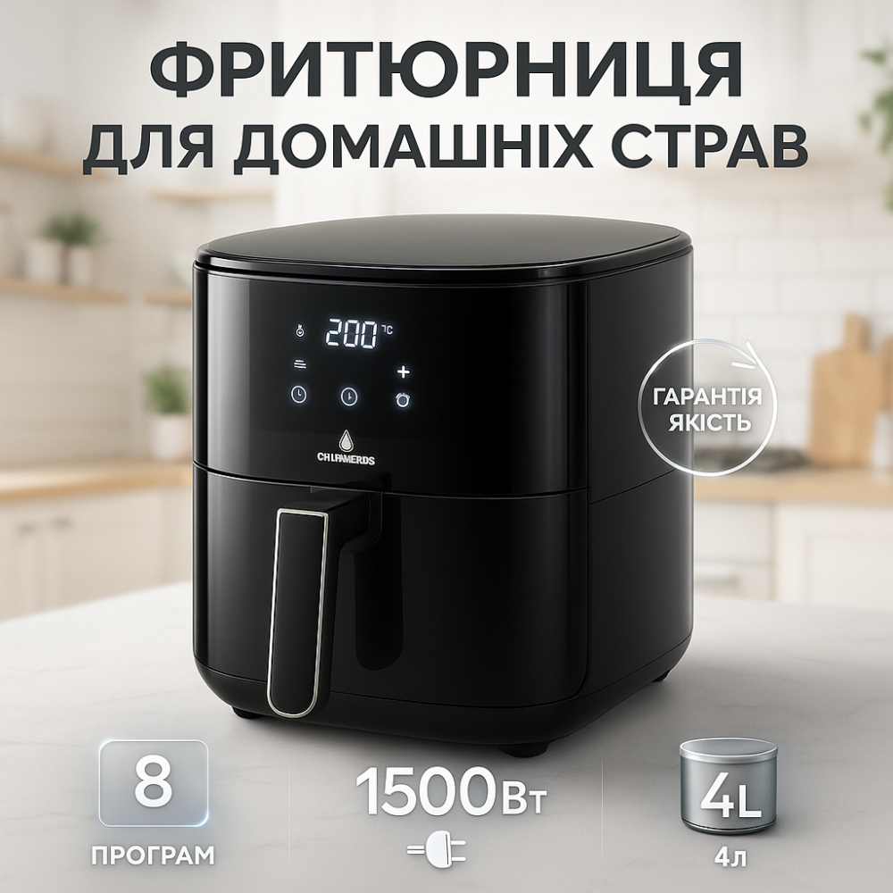 Безмасляная фритюрница безопасная в использовании Crownberg, Аэрофритюрница с функцией гриль PM-82 Львов - изображение 16