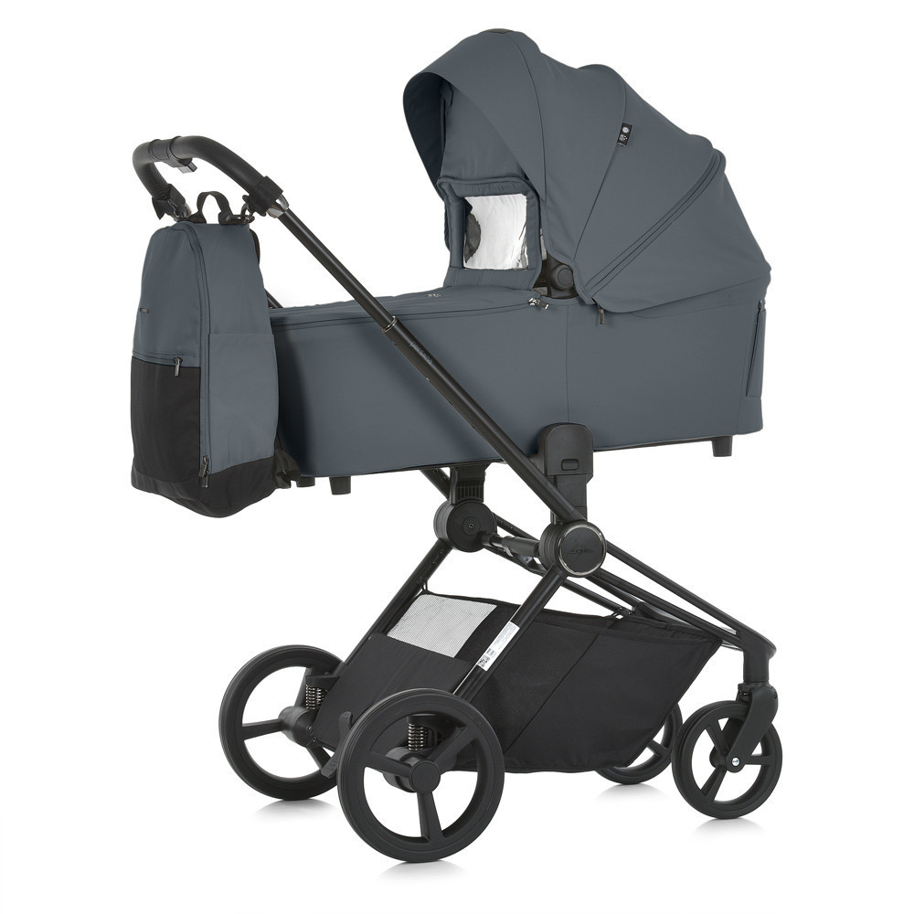 Коляска універсальна 2в1 El Camino PERSONA Rock Gray люлька + прогулянковий блок сумка дощовик москітна сітка Сіра (ME 1091-1) Чернигов - изображение 1
