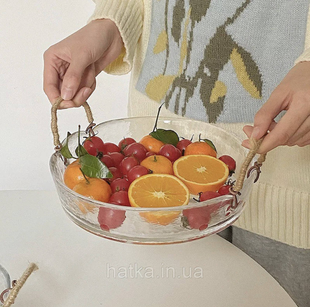 Фруктовниця цукерниця салатниця "Накамура" h-5 см d-22,3 см скляна Київ - фото 1