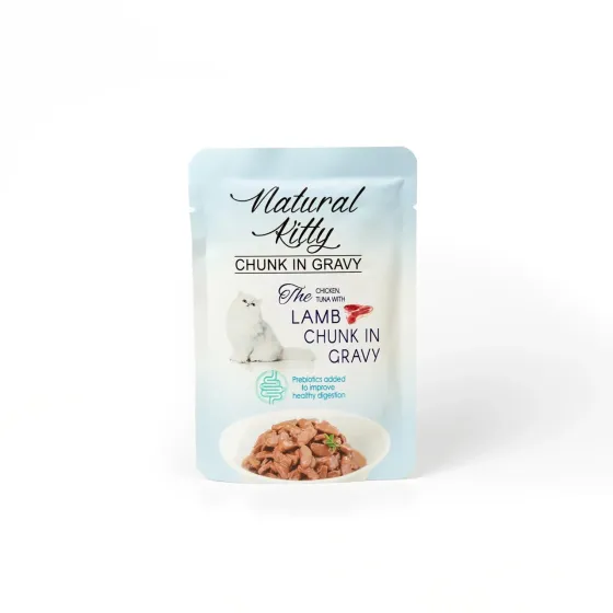 Повноцінний вологий корм Natural Kitty Chunk in Gravy Chicken, Tuna, Beef для котів, курка і тунець з яловичою печінкою соусі, 85г Вінниця