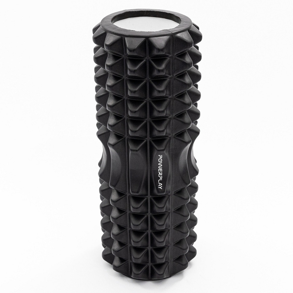Масажний ролик (роллер) PowerPlay 4405 EVA Massage Roller Чорний (33x12см.) Каменское - изображение 4