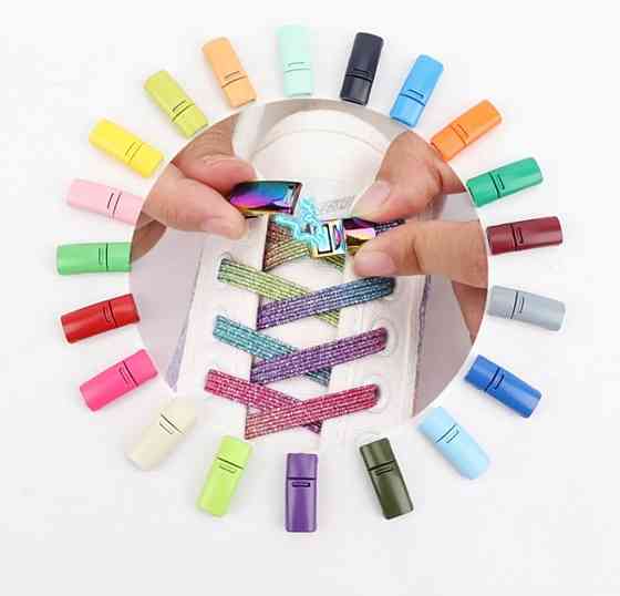 Застібка для шнурків магнітна  металева Чорний Сміла