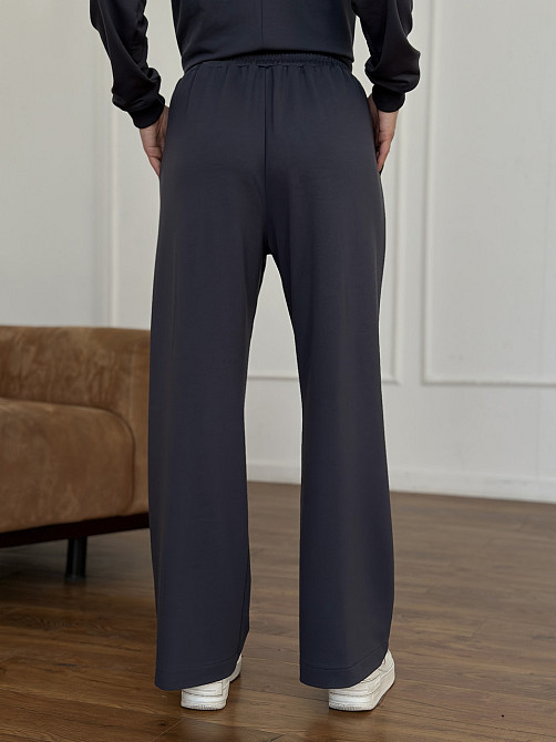 Женский спортивный костюм с широкими штанами Серый XL/XXL Харьков - изображение 8