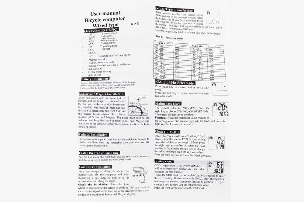 Велокомп'ютер 15-функцій, дротовий, чорний (без батарейок) Crosser 268А Київ - фото 3