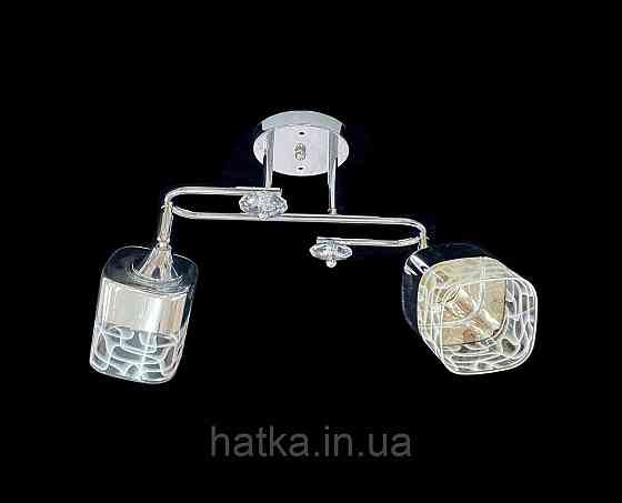 Люстра стельова класична на 2 плафони метал та скло VALESO 2431D/2 Хром Київ