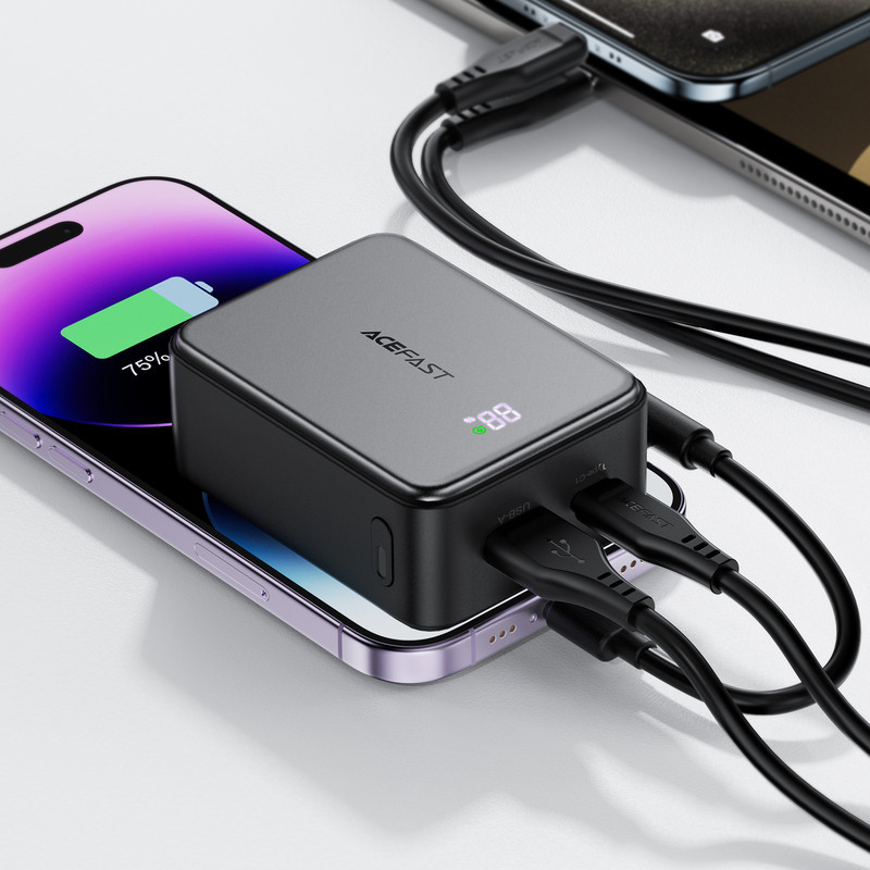 Павербанк 10000 mAh ACEFAST M28 22.5W швидка зарядка кабель у комплекті чорний power bank повербанк Одеса - фото 7