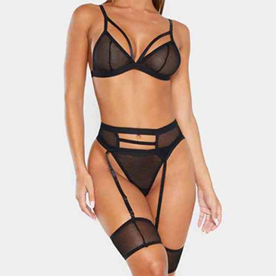 Комплект нижньої білизни прозорий 42-44 чорний Київ