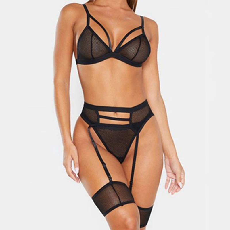 Комплект нижньої білизни прозорий 42-44 чорний Київ - фото 4