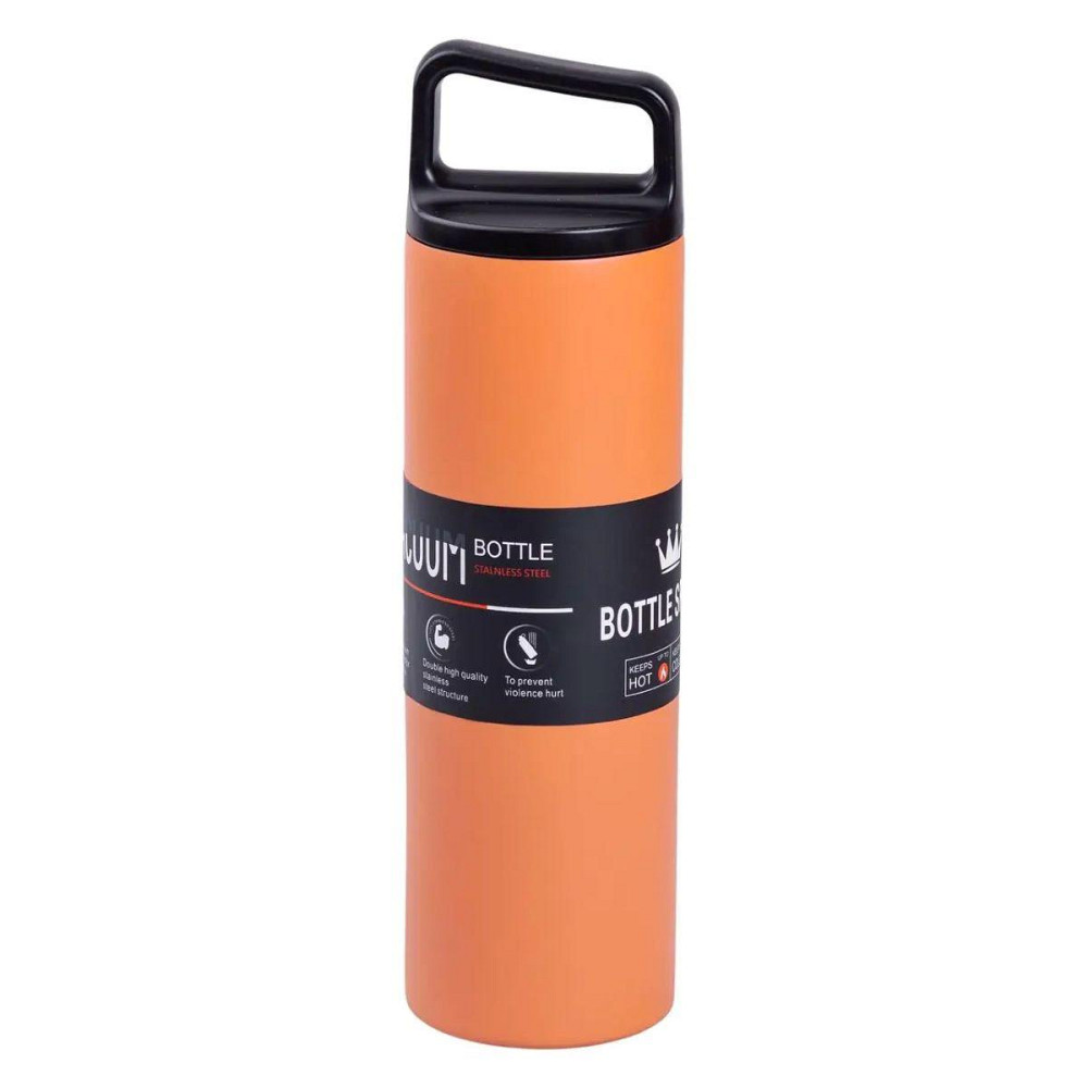 Термос 500 мл спортивний оранжевий з вакуумною ізоляцією Київ - фото 1