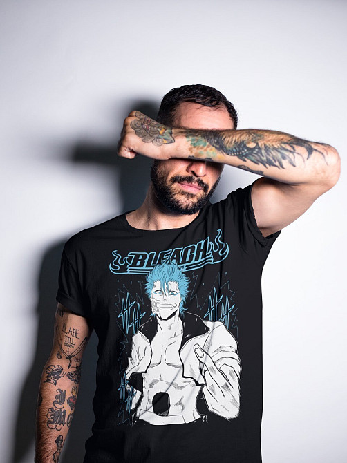 Футболка для хлопчика з аніме принтом Бліч оверсайз (зріст від 165 до 180) Чорний AnimeJ0434m Дніпро - фото 3