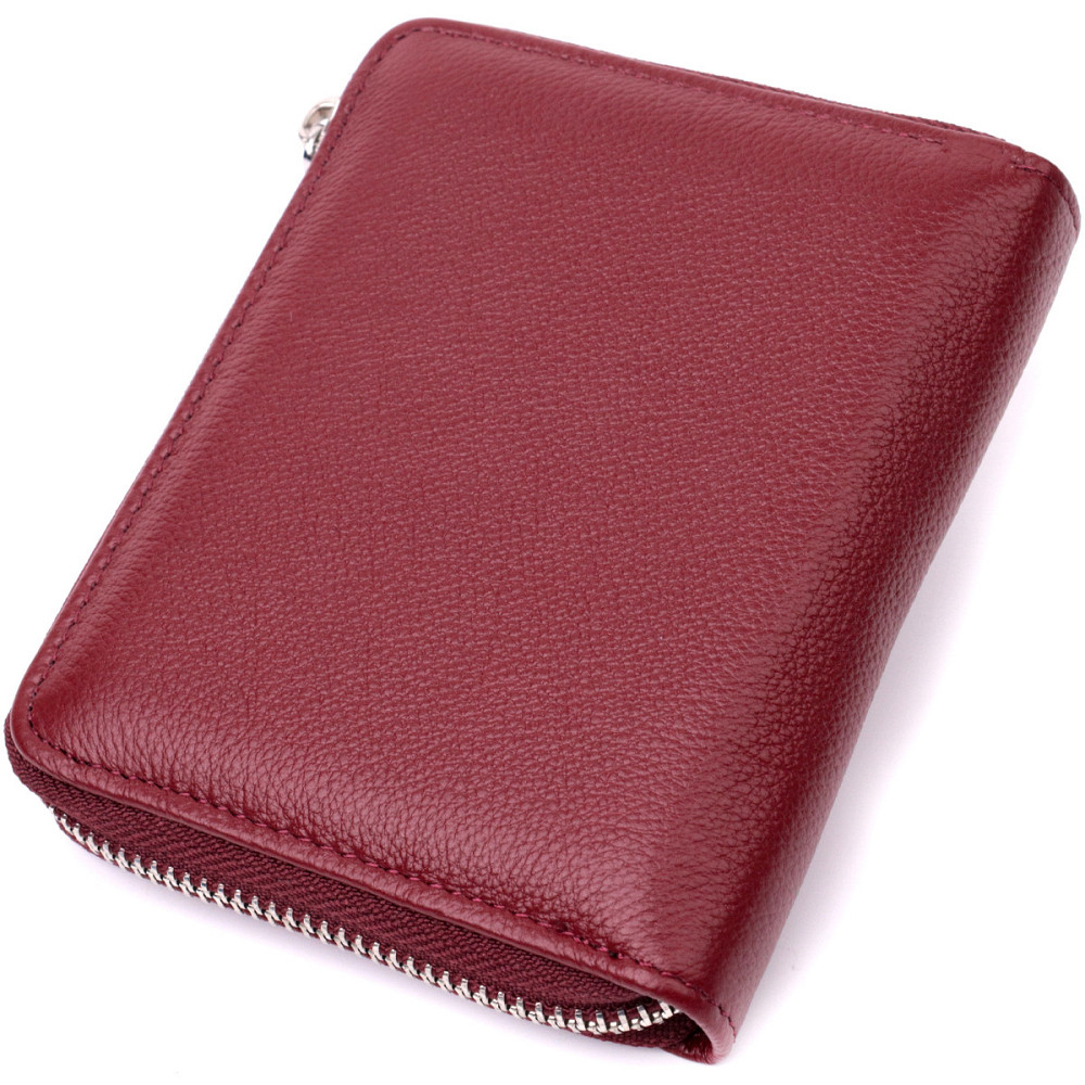 Портмоне для жінок на блискавці з натуральної шкіри ST Leather 19487 Бордовий Київ - фото 2