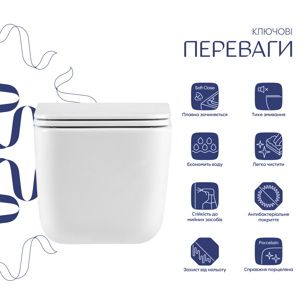 Готове рішення Qtap для ванної кімнати: підвісний унітаз Gemini Ultra Quiet 520×360×350 + комплект інсталяції Nest 4 в 1 Київ - фото 3