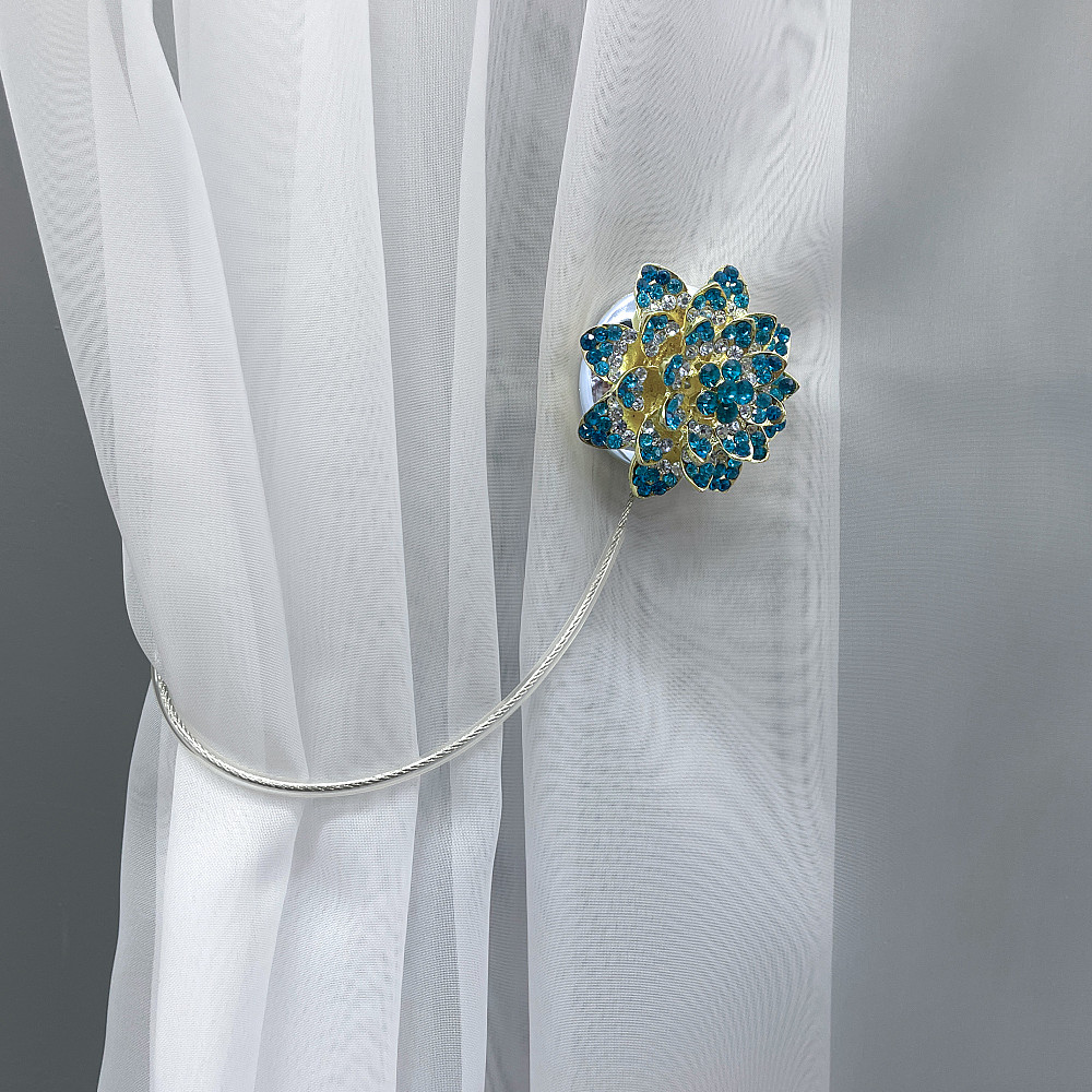 Магніти для штор та гардин "Flowers" набір 2 шт Бірюзовий з золотистим (81-202) Київ - фото 3