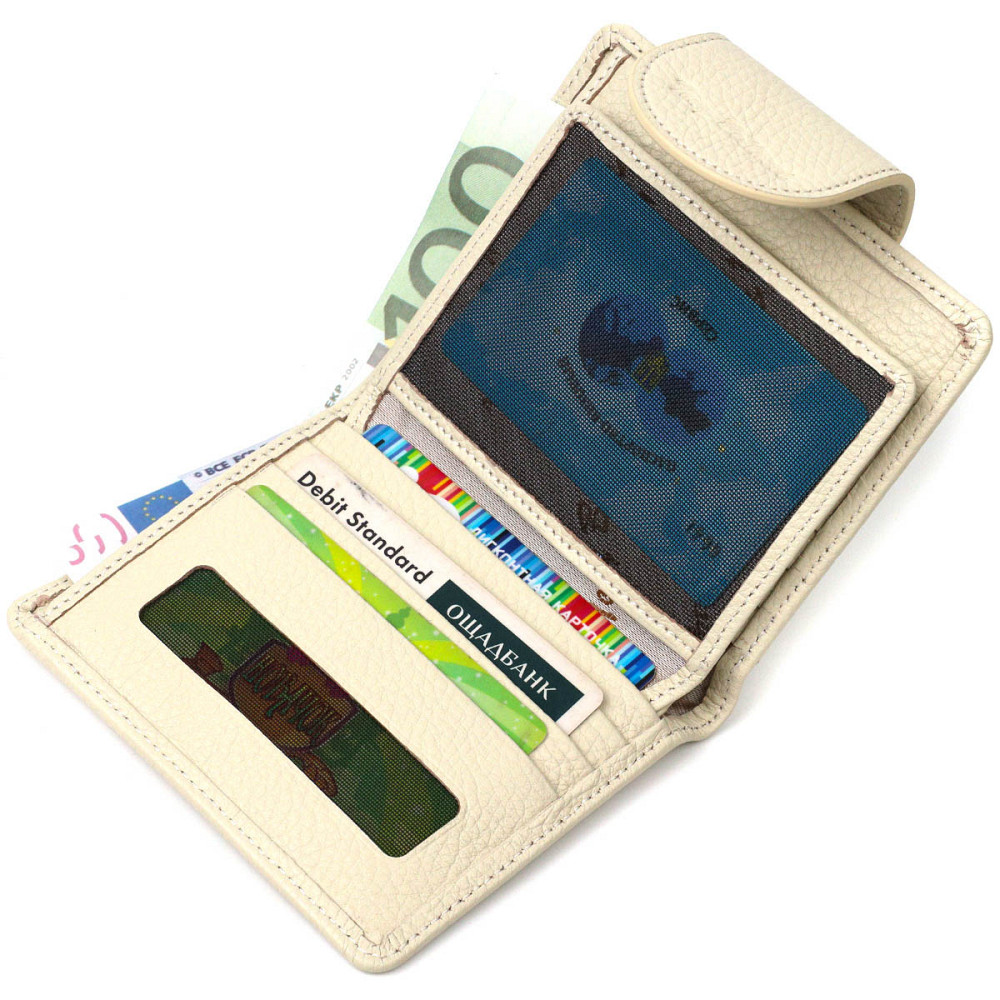 Місткий жіночий гаманець з натуральної шкіри Tony Bellucci 22018 Молочний Київ - фото 4