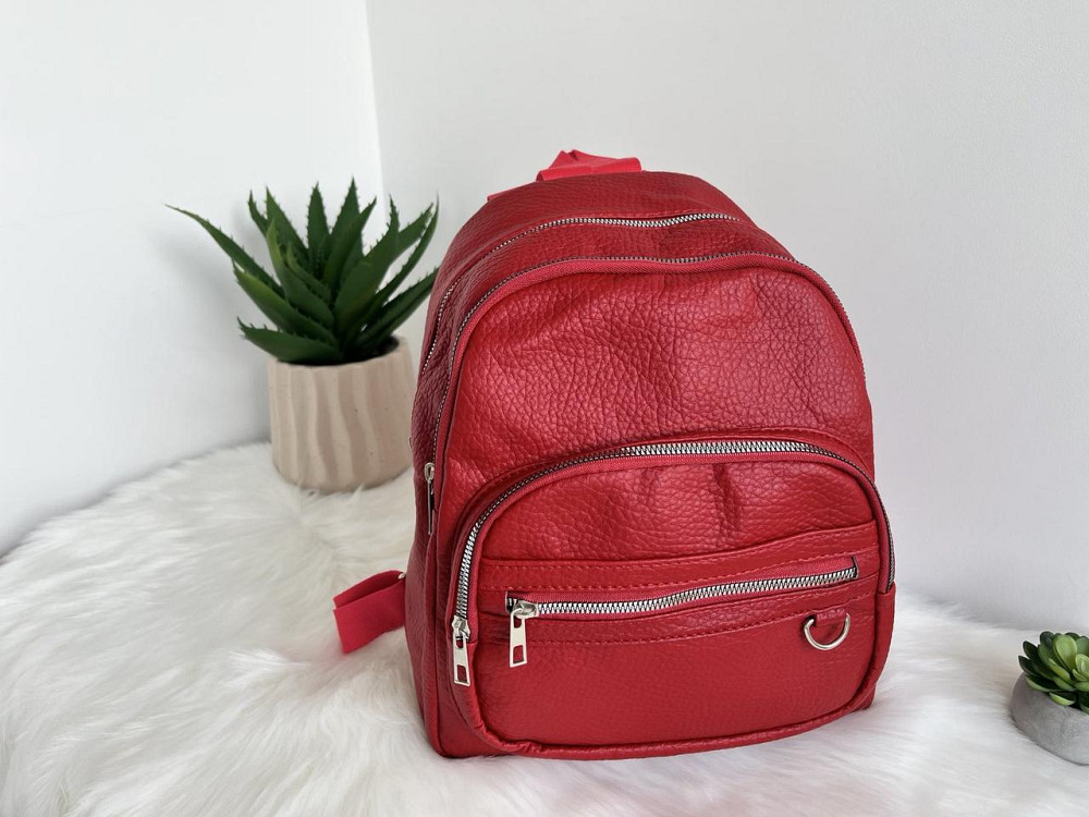 Рюкзак городской молодежный женский красный Киев - изображение 1