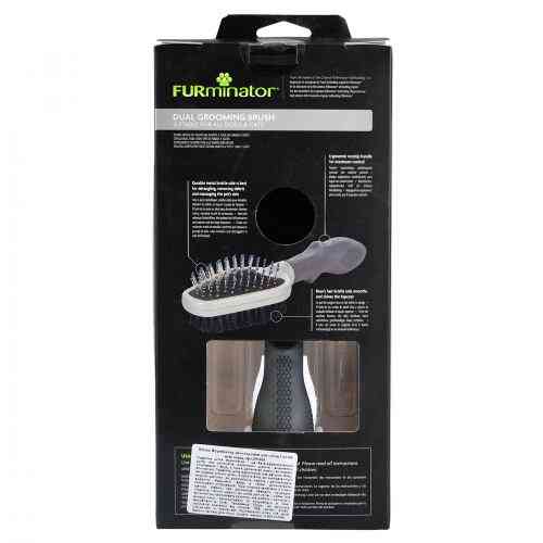 Расческа-щетка FURminator для кошек и собак двухсторонняя с резиновой ручкой и защитными шариками Киев