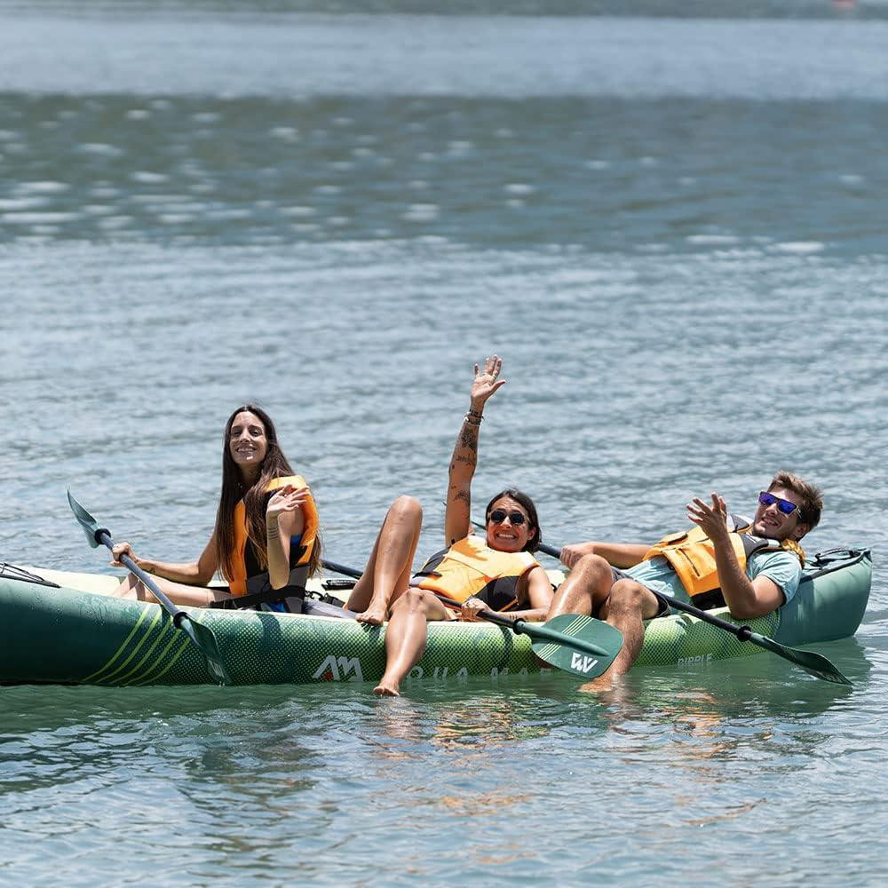 Каяк надувной трехместный Aqua Marina Ripple-370 длина 370 см зеленый Киев - изображение 6