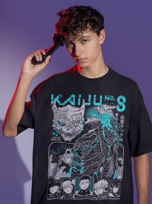 Футболка аниме Каиджу Но Мина Схиро оверсайз (S/M/L) Черний AnimeJ1040 Днепр - изображение 2